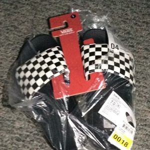 Vans Checkerboard White Shoes Slides